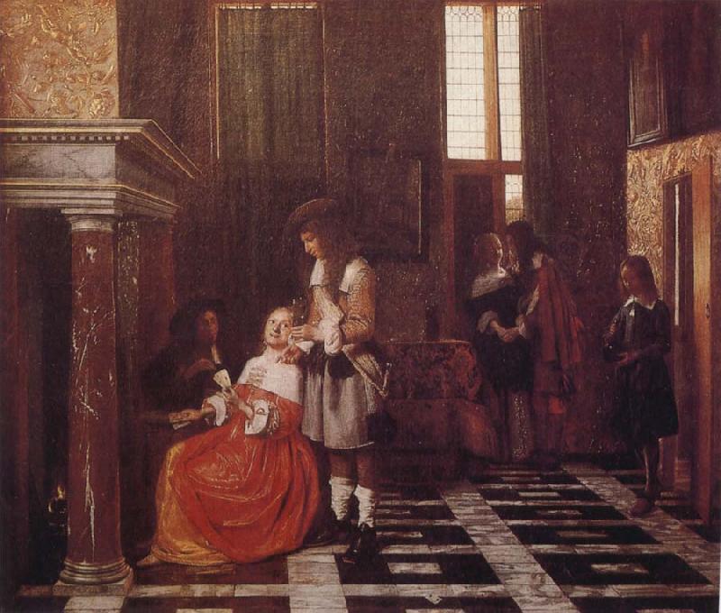 Pieter de Hooch The Card-Players oil painting picture